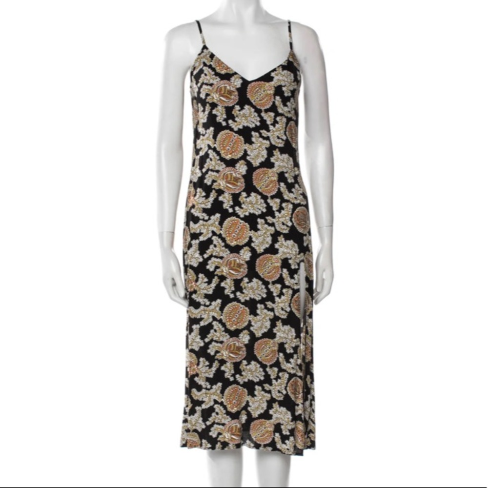 Reformation Floral Print Midi Length Dress